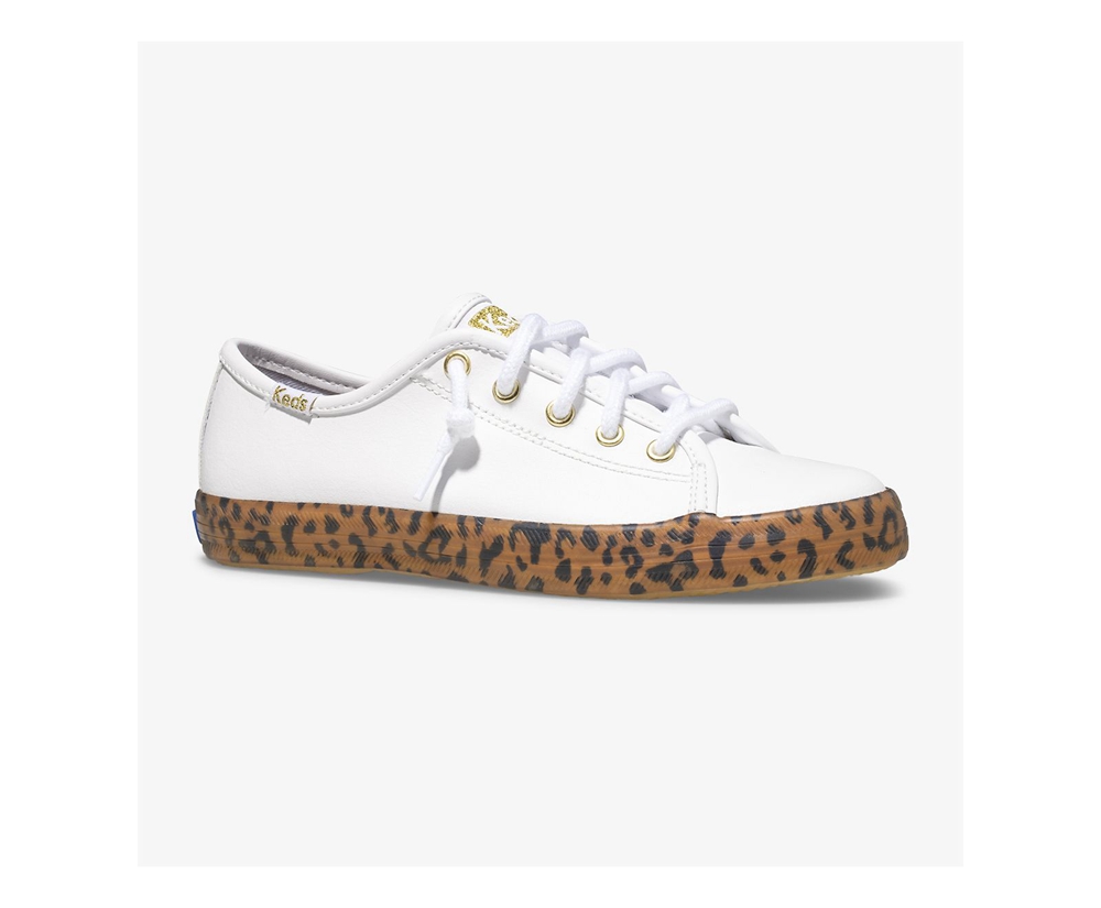 Keds Sneaker Kinder Weiß - Kickstart Leopard Foxing - EOM-832459